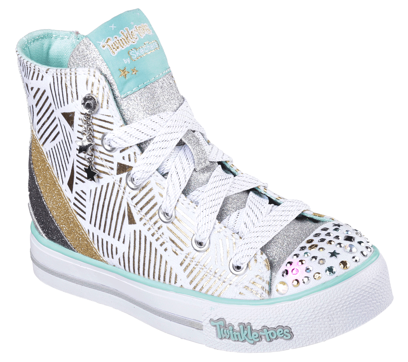 Buy SKECHERS Twinkle Toes Step Up Glitzy Kicks High Top Sneakers Shoes only 53.00