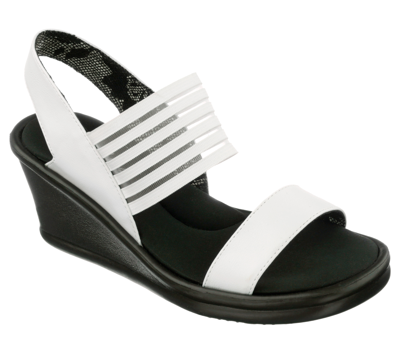 SKECHERS WOMEN'S WEDGE SANDAL MODISTE ELECTRIC BOND 47436 5 7 8 9 OFF WHITE